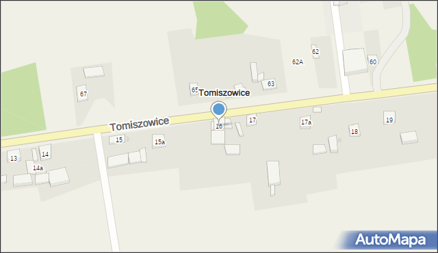 Tomiszowice, Tomiszowice, 16, mapa Tomiszowice