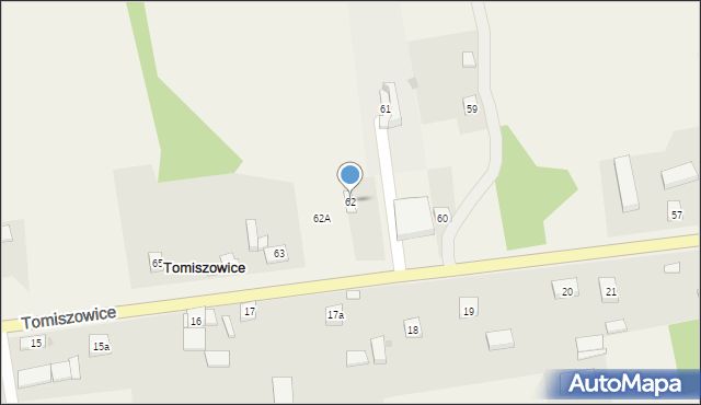 Tomiszowice, Tomiszowice, 62, mapa Tomiszowice