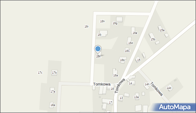 Tomkowa, Tomkowa, 16k, mapa Tomkowa