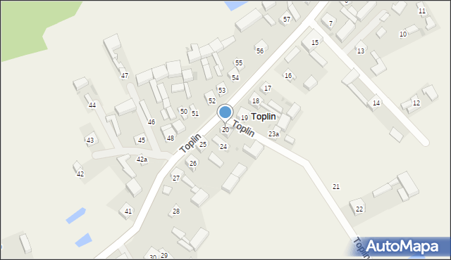 Toplin, Toplin, 20, mapa Toplin