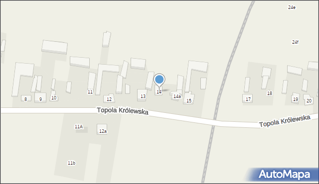 Topola Królewska, Topola Królewska, 14, mapa Topola Królewska