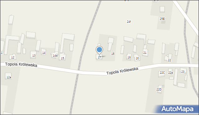 Topola Królewska, Topola Królewska, 17, mapa Topola Królewska