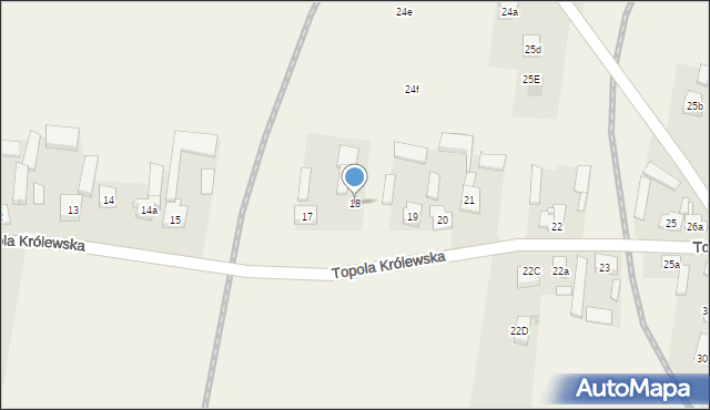 Topola Królewska, Topola Królewska, 18, mapa Topola Królewska