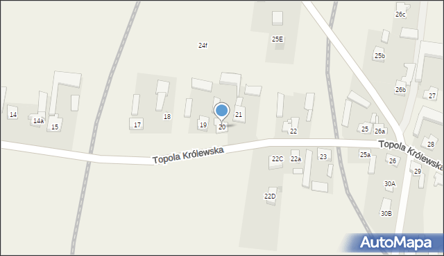 Topola Królewska, Topola Królewska, 20, mapa Topola Królewska