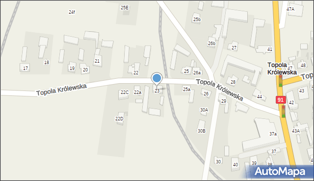 Topola Królewska, Topola Królewska, 23, mapa Topola Królewska