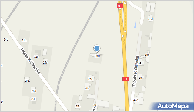 Topola Królewska, Topola Królewska, 26D, mapa Topola Królewska