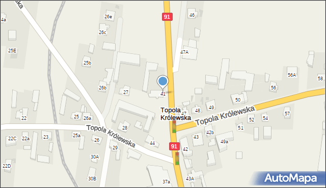 Topola Królewska, Topola Królewska, 41, mapa Topola Królewska