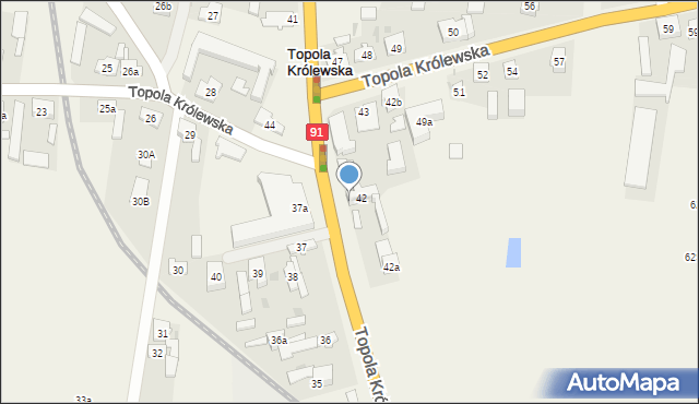 Topola Królewska, Topola Królewska, 43A, mapa Topola Królewska