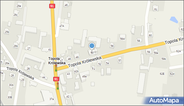 Topola Królewska, Topola Królewska, 50, mapa Topola Królewska