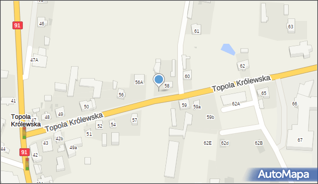 Topola Królewska, Topola Królewska, 58b, mapa Topola Królewska