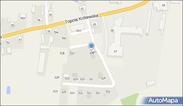 Topola Królewska, Topola Królewska, 62B, mapa Topola Królewska