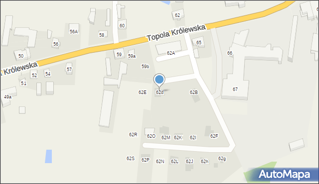 Topola Królewska, Topola Królewska, 62d, mapa Topola Królewska