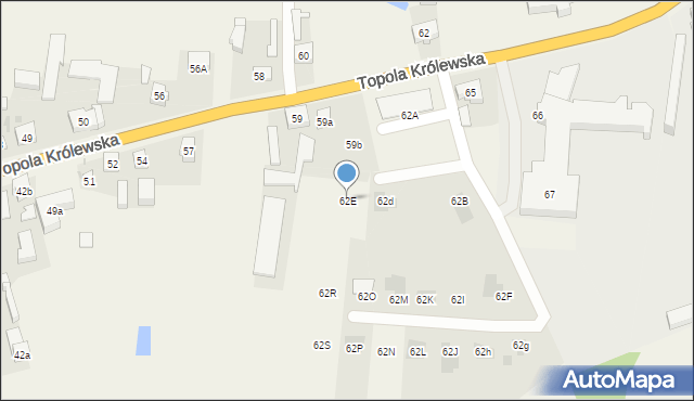 Topola Królewska, Topola Królewska, 62E, mapa Topola Królewska