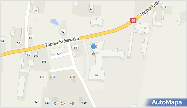 Topola Królewska, Topola Królewska, 66, mapa Topola Królewska