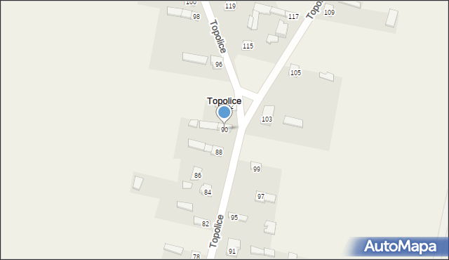 Topolice, Topolice, 90, mapa Topolice