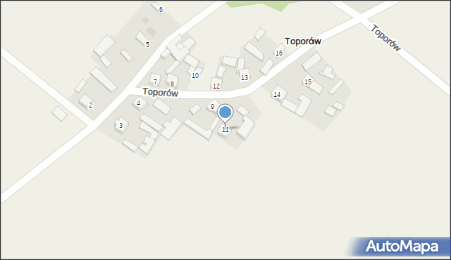 Toporów, Toporów, 11, mapa Toporów