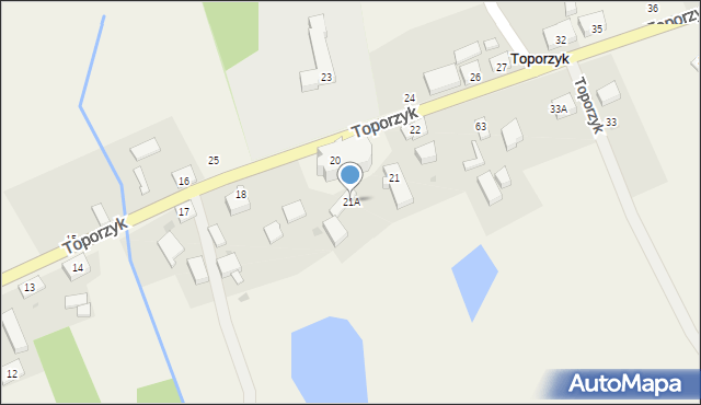 Toporzyk, Toporzyk, 21A, mapa Toporzyk