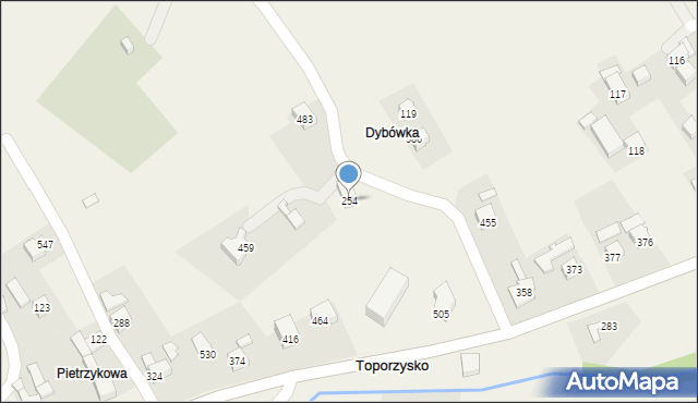 Toporzysko, Toporzysko, 254, mapa Toporzysko