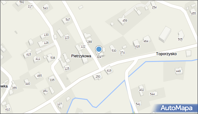 Toporzysko, Toporzysko, 324, mapa Toporzysko