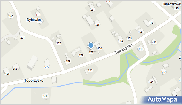 Toporzysko, Toporzysko, 377, mapa Toporzysko