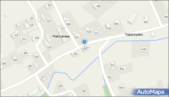 Toporzysko, Toporzysko, 419, mapa Toporzysko