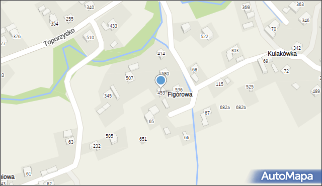 Toporzysko, Toporzysko, 453, mapa Toporzysko