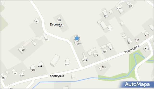 Toporzysko, Toporzysko, 455, mapa Toporzysko