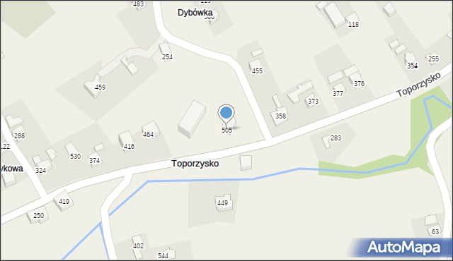 Toporzysko, Toporzysko, 505, mapa Toporzysko