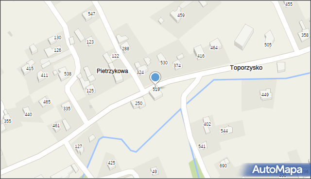 Toporzysko, Toporzysko, 519, mapa Toporzysko