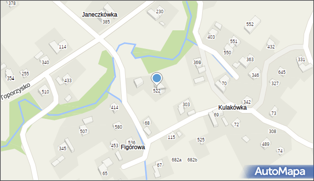 Toporzysko, Toporzysko, 522, mapa Toporzysko