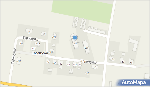 Toporzysko, Toporzysko, 103, mapa Toporzysko