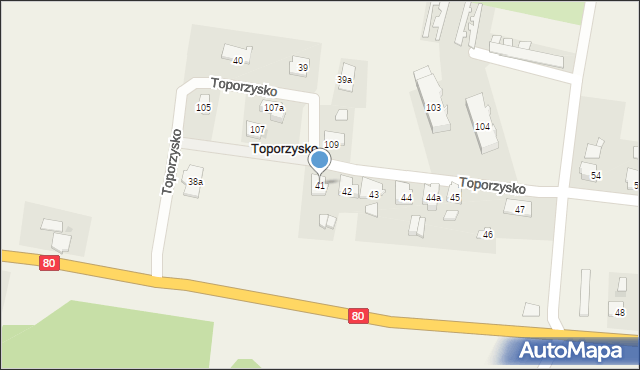 Toporzysko, Toporzysko, 41, mapa Toporzysko