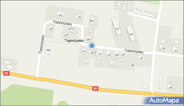 Toporzysko, Toporzysko, 42, mapa Toporzysko