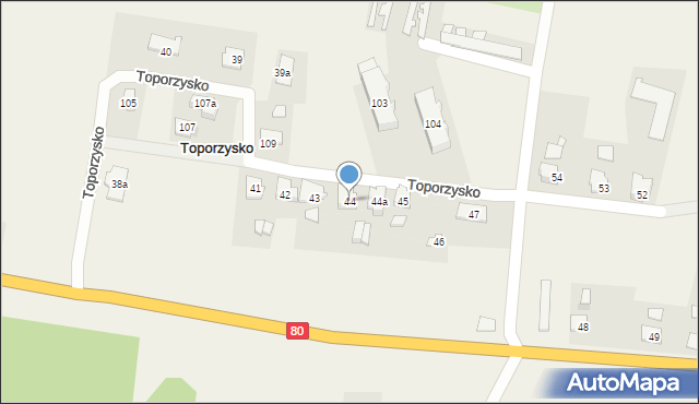 Toporzysko, Toporzysko, 44, mapa Toporzysko