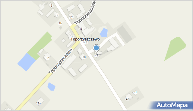 Toporzyszczewo, Toporzyszczewo, 43, mapa Toporzyszczewo