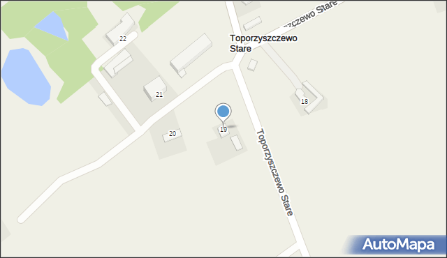 Toporzyszczewo Stare, Toporzyszczewo Stare, 19, mapa Toporzyszczewo Stare