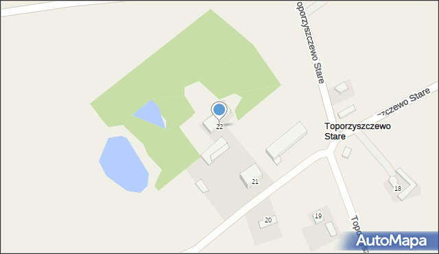 Toporzyszczewo Stare, Toporzyszczewo Stare, 22, mapa Toporzyszczewo Stare