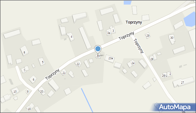 Toprzyny, Toprzyny, 23, mapa Toprzyny