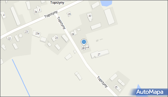 Toprzyny, Toprzyny, 26/1, mapa Toprzyny