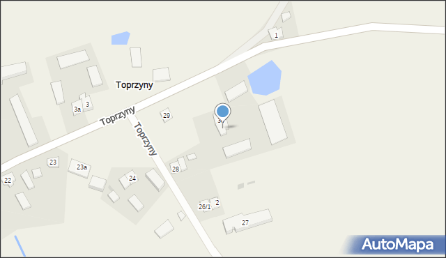 Toprzyny, Toprzyny, 30a, mapa Toprzyny