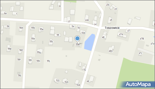 Toszowice, Toszowice, 53a, mapa Toszowice