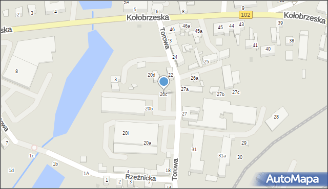 Trzebiatów, Torowa, 20c, mapa Trzebiatów