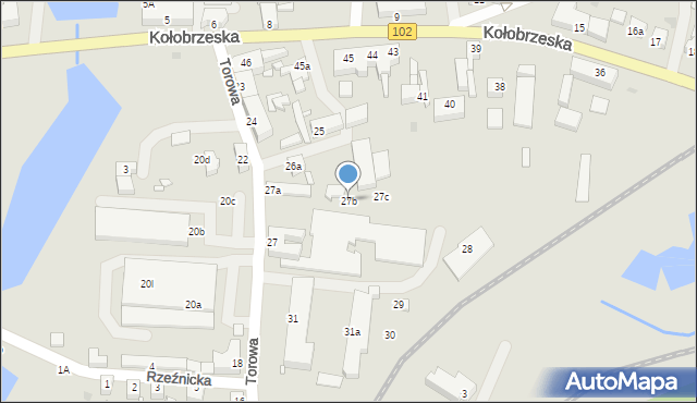 Trzebiatów, Torowa, 27b, mapa Trzebiatów