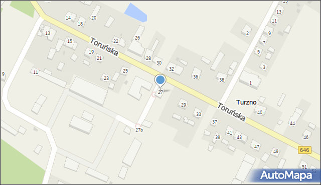 Turzno, Toruńska, 27, mapa Turzno