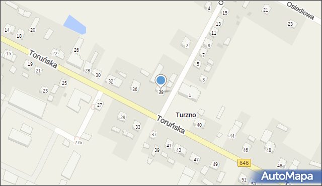 Turzno, Toruńska, 38, mapa Turzno