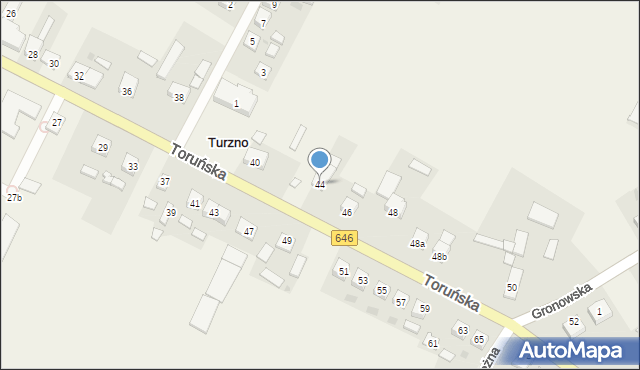 Turzno, Toruńska, 44, mapa Turzno