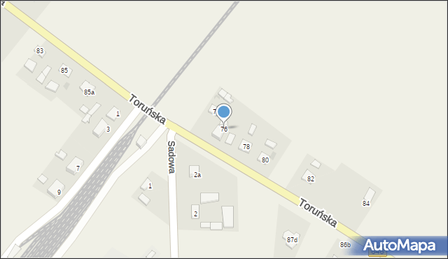 Turzno, Toruńska, 76, mapa Turzno