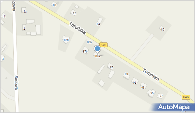 Turzno, Toruńska, 87a, mapa Turzno