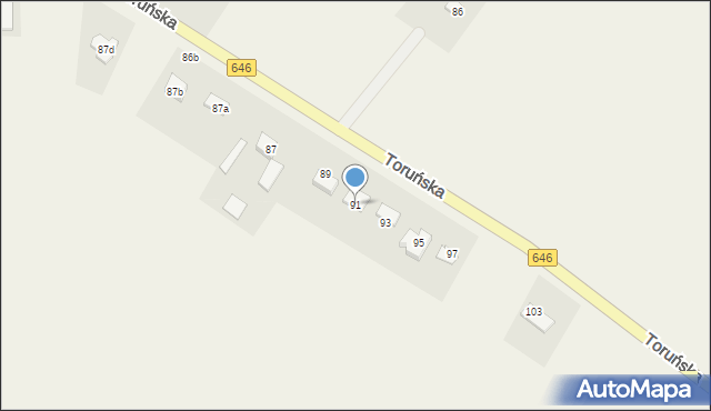 Turzno, Toruńska, 91, mapa Turzno