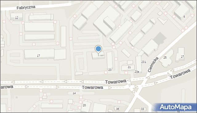 Tychy, Towarowa, 23, mapa Tychów